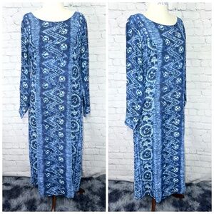 👗 |•THE DAILY PLANET•| Vintage Long Blue Unique Handmade Dress Size Large